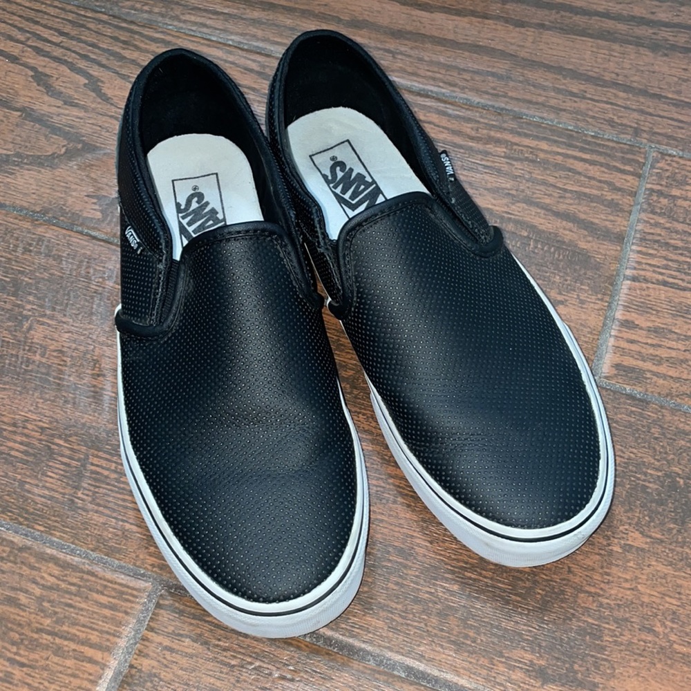 Leather perforated slip on Vans